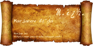 Marjanov Éda névjegykártya